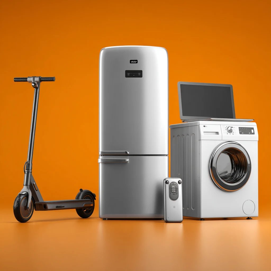 A collection of consumer electronics.